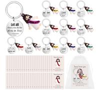 WWmily 24 Sets Christian Bible Verse Mini Jesus Keychain Little Siliconce Figures Religious Positive Inspirational Cards with Organza Bags for Church Sunday School Party Supplies