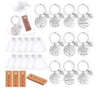WWmily 30Pcs Thank You Keychain Gifts,10 Pcs Thank You Keyring Rainbow Inspirational Keychain 10 Pcs Thank You Cards 10 Pcs Organza Bags Employee Appreciation Gift for Coworker