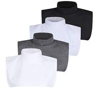 WWmily 4 Packs Women ’s Fake Collar Detachable Turtleneck Top Fake Turtleneck Dickey Detachable Collars Half Blouse Dickey Collar for Girls Women