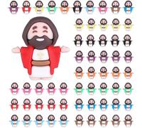 WWmily 50 Pcs Mini Jesus Figures Religious Little Jesus Figurine Cute Tiny Doll to Hide and Seek Church Favors for Sunday School Baptism Activities Party Supplies