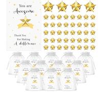 WWmily 50 Sets Employee Appreciation Gifts Include Star Badge Lapel Pin Inspirational Cards and Organza Bags Thank You Gifts Bulk for Employee Colleagues Nurses Teachers Students Volunteers