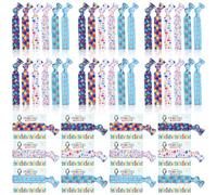 WWmily 96 Pcs 48 Autism Awareness Bracelets and 48 Support Cards with Inspirational Messages Stretch Wristbands Colorful Puzzle Pieces Caring Children's Love Ribbons Gifts for Man Woman Teens