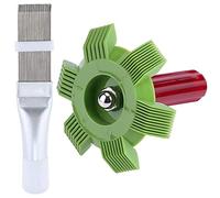 Wwmstlkx 2 Pieces Air Conditioning Lamellar Comb, Stainless Steel, Fin Comb, Refrigerator Coil Cleaning Whisk Brush, Green, 2 Pack