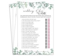 WwongxianB Wedding Shoe Game Bridal Shower Games, Eucalyptus Greenery Bridal Shower Games Cards 30 Guests, Wedding Engagement Bachelorette Party Activity & Game Reception Supplies-A04