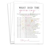 WwongxianB What Did The Groom Say Bridal Shower Games, Tea Party Bridal Shower Games Cards 30 Guests, Wedding Engagement Bachelorette Party Activity & Game Reception Supplies-09