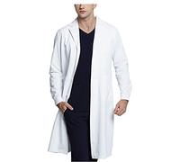 WWOO Lab Coat Men White Uniforms Work Coat Fabric Upgrade Thick L
