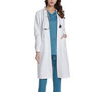 WWOO Lab Coat Women White Doctors Coat Scrub Uniforms Medical Work Coat Fabric Upgrade Thin M