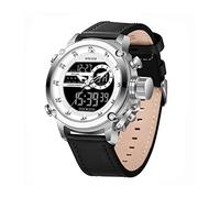 WWOOR Men's Watches Sports Outdoor Waterproof Military Watch Date Multi Function Tactics LED Watch for Men，Alarm Stopwatch, 03-HP-white