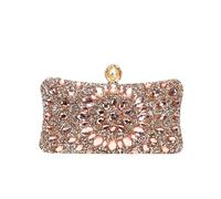 WWPMNQD Golden Metal Pearl Rhinestones Glitter Evening Bags Small Lady Prom Dinner Luxury Night Gift Girlfriend Purse Diamonds(CHAMPAGN)
