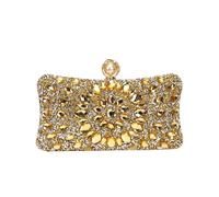 WWPMNQD Golden Metal Pearl Rhinestones Glitter Evening Bags Small Lady Prom Dinner Luxury Night Gift Girlfriend Purse Diamonds(GOLD)