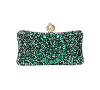 WWPMNQD Golden Metal Pearl Rhinestones Glitter Evening Bags Small Lady Prom Dinner Luxury Night Gift Girlfriend Purse Diamonds(GREEN)