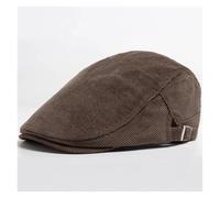 WWPMNQD Men's Flat Cap Men Corduroy Beret Spring Autumn Thick Warm Women's Flat Hat Vintage Casual Newsboy Cap Unisex Fashion Front Back Wear(Coffee)