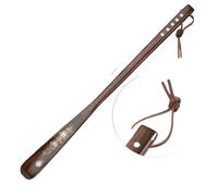 WWPMNQD Shoe Horn 22/55/70cm Professional Wooden Shoe Horn Flexible Long Handle Shoehorn Useful Lifter Spoon Home Tools for men(Black 55cm B)