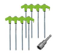 WWPMNQD Spiral Ground Anchor 8/24Pcs Camping Pegs Drill for Trampoline | In with Hex Socket Stakes Ground Anchors Tent Nail Screw in
