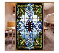 WWPMNQD Window Film Window Privacy Film Static Clings Stained Glass Non-Adhesive Anti-UV Protection Heat Control Door Stickers For Home(60x90cm)