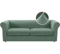 WWQQKJ 1 Seater Sofa Cover Stretch Chesterfield Sofa Covers with Sofa Cushion Cover, Spandex Jacquard Sofa Cover, Non-Slip Sofa Protector(Armée Verte,Grand 2 Places)