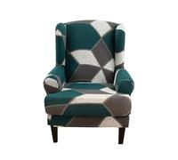 WWQQKJ 2 Pieces Elastic Armchair Covers with Ears, 1 Seater Sofa Cover with Cushion Cover, Removable Washable for Bar Living Room Bedroom Reception(Dark green)