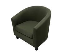 WWQQKJ 2 Pieces Stretch Chesterfield Armchair Covers for 1 Seater, Removable Non-Slip Cocktail Club Armchair Tub Chair Covers for Bedroom Bar(Tinta Unita - Verde Militare)