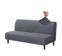 WWQQKJ Clic Clac Sofa Cover Extendable 3 Seater Armless Sofa Cover Elastic Spandex Sofa Bed Protector(Jacquard#grigio)