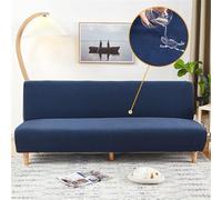 WWQQKJ Sofa Cover Without Armrests 2 3 Seater Stretch Jacquard Waterproof Stain Resistant Sofa Bed Cover Non-slip Washable Foldable Clic Clac Sofa Cover(Blu,160-190cm)