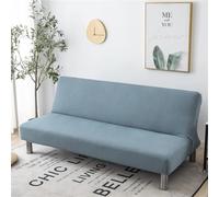 WWQQKJ Sofa Cover Without Armrests 2/3 Seater Stretch, Stain Resistant Slipcover for Sofa Bed Washable Non-Slip Foldable Clic Clac Sofa Cover, 20 Colors(Grigio Blu,190-220cm)