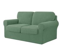 WWQQKJ Stretch 2-Seater Sofa Cover with 2 Backrests and 2 Separate Seat Cushion Covers, Sofa Cover for Furniture 145-178 cm, 5 Pieces (Verde Grigio)
