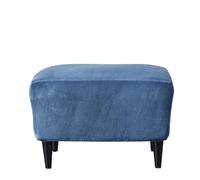 WWQQKJ Stretch Rectangular Ottoman Cover, Solid Color Velvet Ottoman Cover Armchair Footstool Cover for Living Room, Removable Washable Stool Slipcovers (Color : Blu Navy)