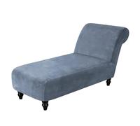 WWQQKJ Velvet Chaise Lounge Cover Stretch Armless Chaise Lounge Cover Pet Furniture Cover for Living Room Bedroom Lounge (Color : Grigio Blu)