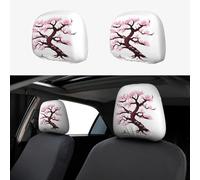wwqqvnb Car seat Cherry Blossoms Tree headrest Covers, 2-Pack, Elastic and Breathable, Full-Coverage dust Covers, Suitable for Most car modelså