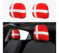 wwqqvnb Car seat Denmark Danish Flag headrest Covers, 2-Pack, Elastic and Breathable, Full-Coverage dust Covers, Suitable for Most car modelså