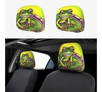wwqqvnb Car seat Frog in a Pond headrest Covers, 2-Pack, Elastic and Breathable, Full-Coverage dust Covers, Suitable for Most car modelså