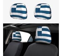 wwqqvnb Car seat Greek Flag headrest Covers, 2-Pack, Elastic and Breathable, Full-Coverage dust Covers, Suitable for Most car modelså