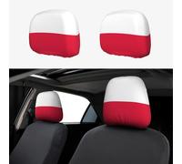 wwqqvnb Car seat Polish Flag headrest Covers, 2-Pack, Elastic and Breathable, Full-Coverage dust Covers, Suitable for Most car modelså