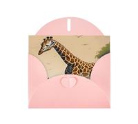wwqqvnb Mother and child giraffe Pearlescent paper holiday card with a pink envelope. Suitable for invitations, birthday cards, and wedding cards. 1 card