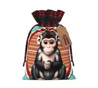 wwqqvnb The silent monkey Christmas linen gift bags, drawstring candy bags, birthday party gift bags