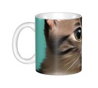 wwqqvnb This A curious cat ceramic coffee mug features a classic design, making it perfect for home, office, and cafe use.