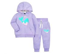WWricotta Baby Boy Clothes Toddler Boys Fall Winter Outfits Dinosaur Print Zipper Hoodie Tops Sweatsuit Pants Set Light Purple