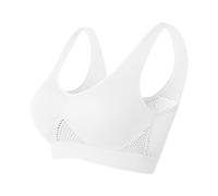 WWricotta Breathable Cool Liftup Air Bra 2024 New Large Size Air Bra Breathable and Comfortable Mesh Sports Bra for Women Support Sports Bras for Women Bra to Make Breast Look Smaller White