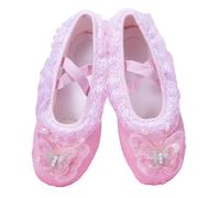 WWricotta Cat Shape Lace Ballet Shoes for Girls - Toddler Dance Performance & Practice, Soft Sole, Breathable Mesh Pink