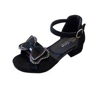 WWricotta Children Shoes Thick Heel Sandals Fashionable Diamond Bow Small High Heel Sandals Slippers for Teenage Girls Infant Girl Sandals