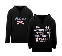 WWricotta Children's Casual and Cute Printed Hoodies Sweatshirts Sweatshirts with Zipper Holes Pulleys and Pockets (3 14 Years Old) 236 Black