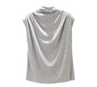 WWricotta Cotton Turtleneck Casual Tunic Women Top Loose Sleeveless Solid Tee Shirt Tank Women's Blouse Top for Juniors Dark Fashion Women