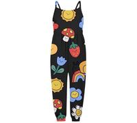 WWricotta Girls Romper Jumpsuit Cute Print Playful Outfit Comfortable Toddler Clothes Soft Summer Casual Wear for Baby Infant Suitable for Children 1 to 6 Old Black