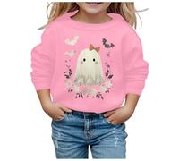 WWricotta Halloween Sweatshirt Girl Boy Pumpkin Pullover Crewneck Long Sleeve Shirt Cute Season Tops76 Pink