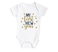 WWricotta Happy Years Baby Romper My First Years Outfits Girl Boy Bodysuit Orange