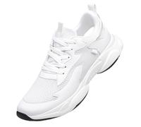 WWricotta Height Increase Sneakers Fashionable Solid Color Breathable Running Shoes Casual Athletic Walking Shoes For51 White