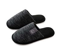WWricotta High-Density Mens Clog Slippers Two-Tone -Blen, Memory Foam Bottom Warm Slippers Suitable for Walking in the Park and Relaxing at Home. (Black, 9)