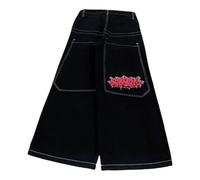 WWricotta JNCO Jeans High Street Embroidered Hip Hop Wide Leg Pants Loose Casual Jeans Boot Cut Jean Women