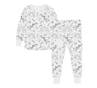 WWricotta Kid DIY Hand Painted Homewear Set Colouring Pajama Sets For Boy And Girl Can Play With And Wear Girl White
