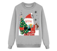 WWricotta Kids Christmas Sweatshirt Boys Girls Xmas Santa Graphic Shirt Toddler Long Sleeve Pullover Outfit Tops Grey